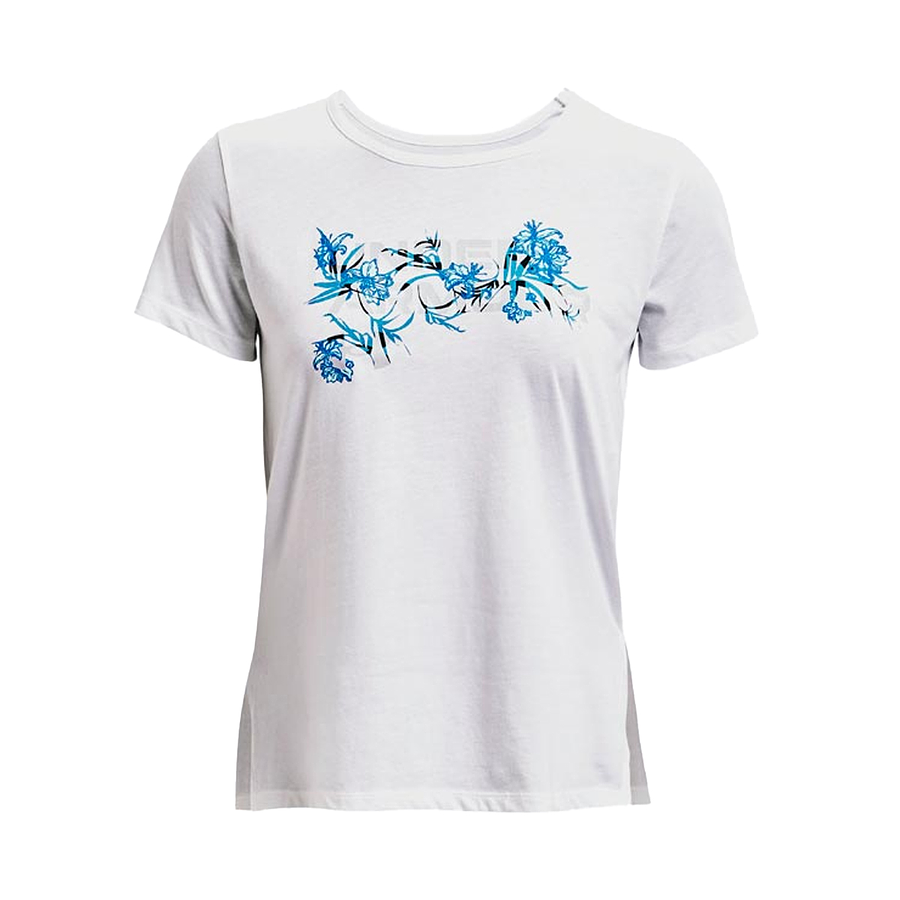 POLERA MUJER UNDER ARMOUR FLORAL WORDMARK GRAPHI 1365139-100