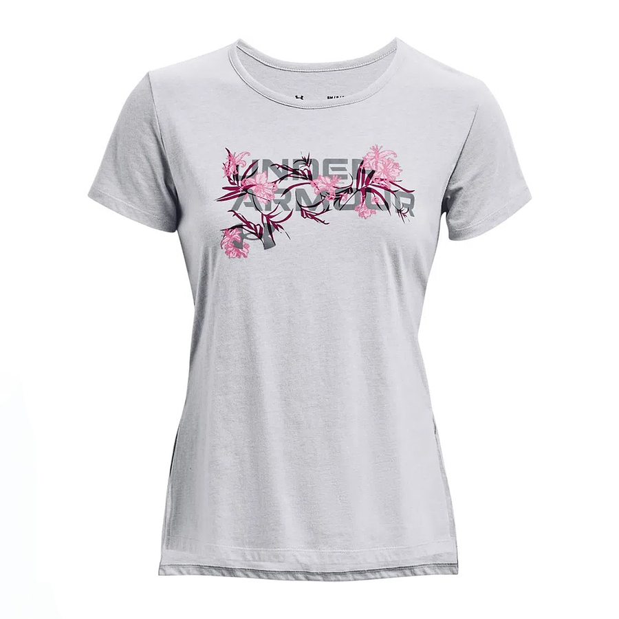 POLERA MUJER UNDER ARMOUR FLORAL WORDMARK GRAPHI 1365139-011