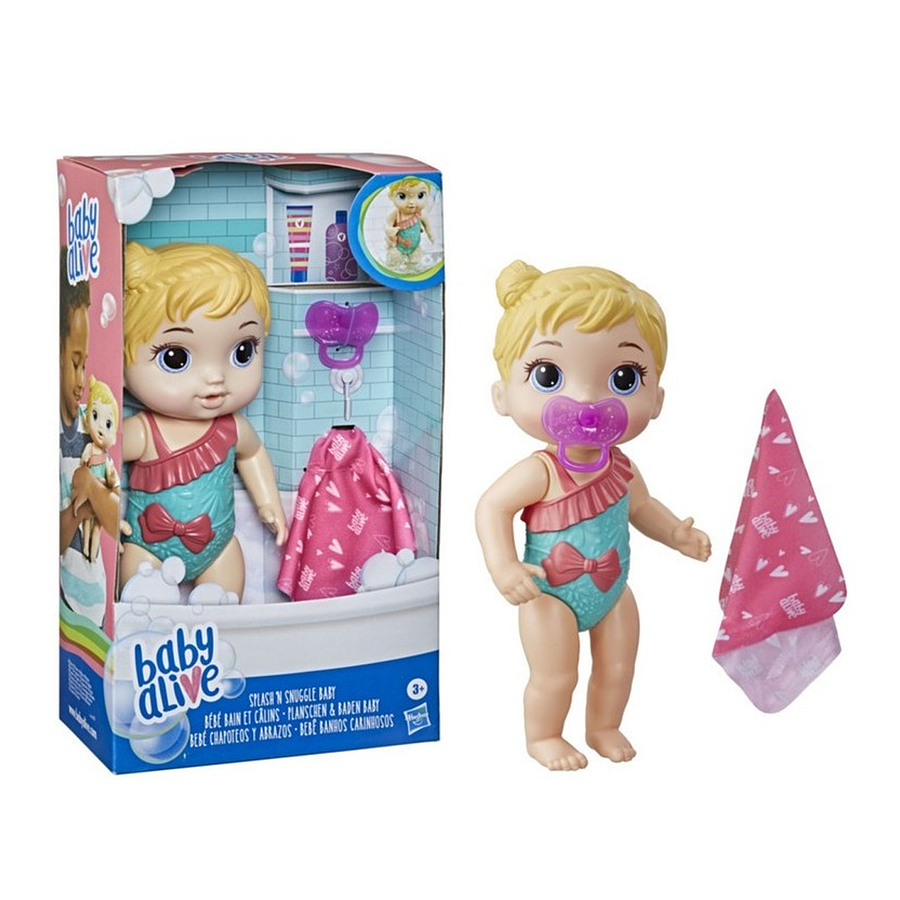 Muñeca Baby Alive Chapoteos y Abrazos Cabello Rubia E8722