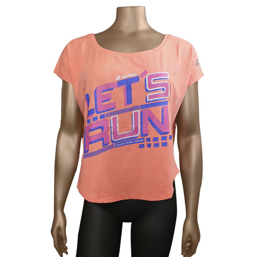 POLERA MANGA CORTA MUJER LOTTO RUN W PINK I8046A