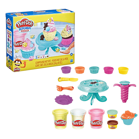 Set Kitchen Creations Play-Doh - Cupcakes de colores Hasbro F2929