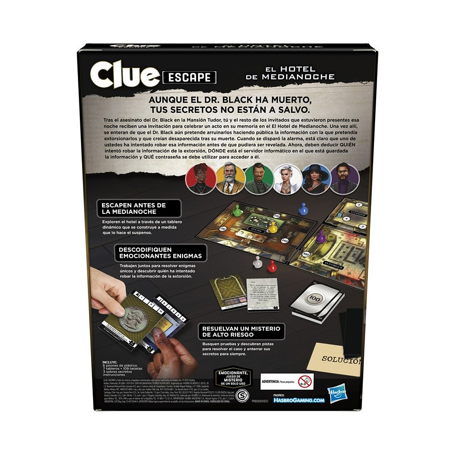 Juego de Mesa Clue Escape El Hotel de Medianoche F6417