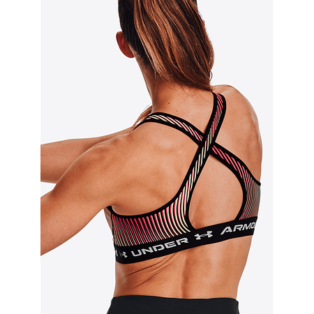 Peto Deportivo Mujer Under Armour Mid Crossback 1361042-002 | Soporte Medio Estable con Espalda Cruzada