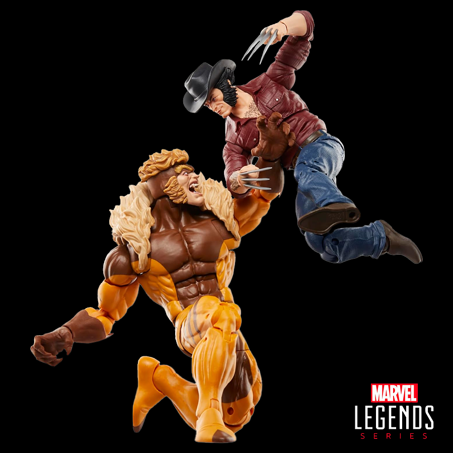 Figura Fan 50 Aniversario Marvel Legends Wolverine: Logan y Sabretooth F9021