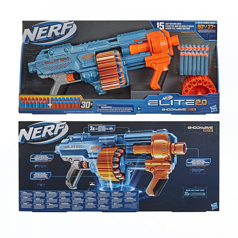 Lanzador Nerf Elite 2.0 Shockwave RD-15 Hasbro E9531