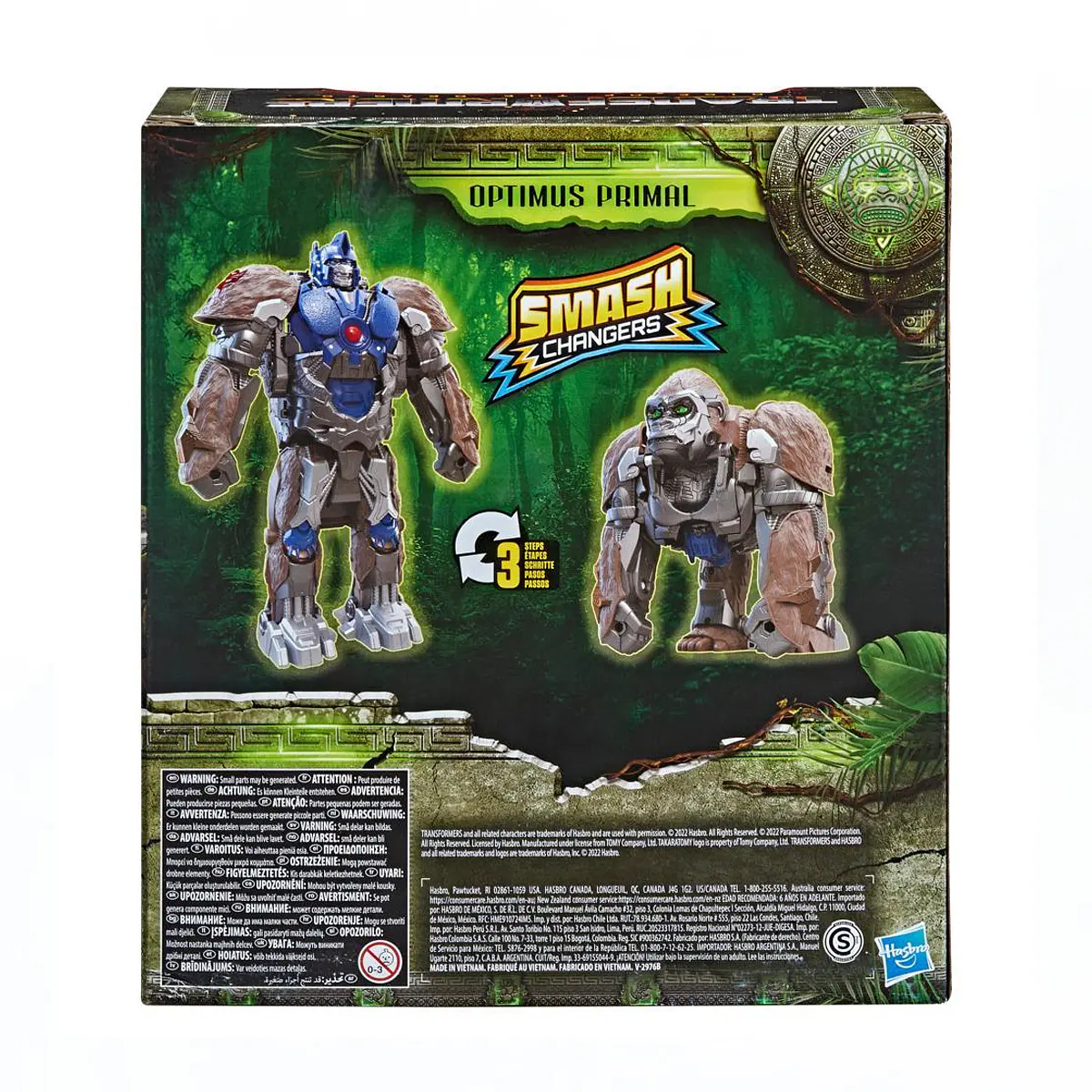 Transformers Smash Changers – Figura De Acción De Optimus Primal De 22,5 Cm – Cambia De Gorila A Robot Con Un Golpe – Juguete 2 En 1 Para Niños Y Niñas +6 Años