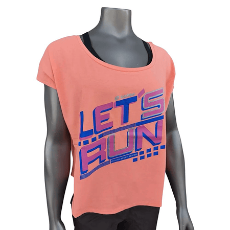 Polera Deportiva Mujer Lotto Run Pink I8046A Manga Corta Reflectante