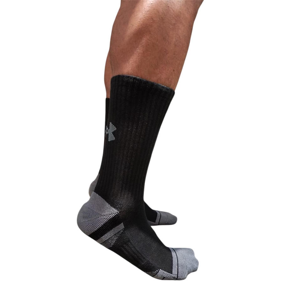 Calcetines Unisex Under Armour Performance Cotton 3 Pack Mid Negro 1379530-001