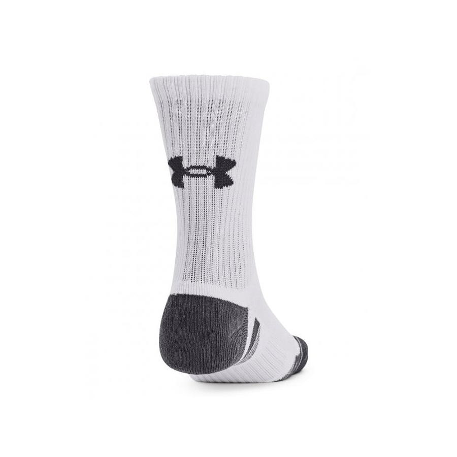 Calcetines Unisex Under Armour Performance Cotton 3 Pack Mid Blanco 1379530-100