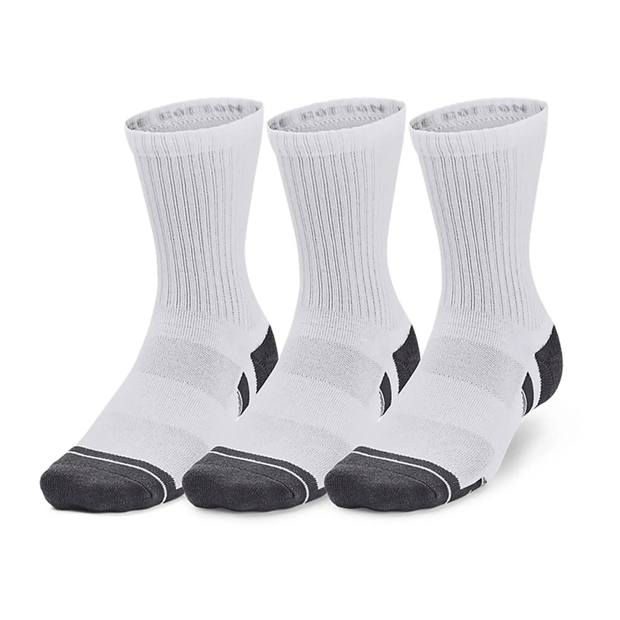 Calcetines Unisex Under Armour Performance Cotton 3 Pack Mid Blanco 1379530-100