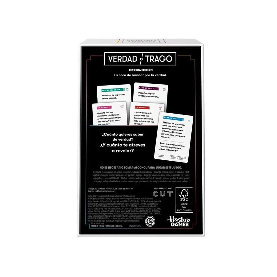Verdad o Trago Juego de Cartas para Adultos Hasbro G3050 