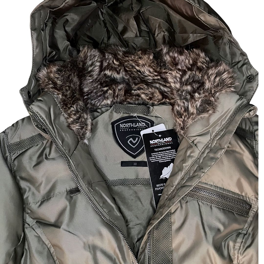 Parka Mujer Northland Larga de  Pluma/Fibra Verde Olivo 02-0668922
