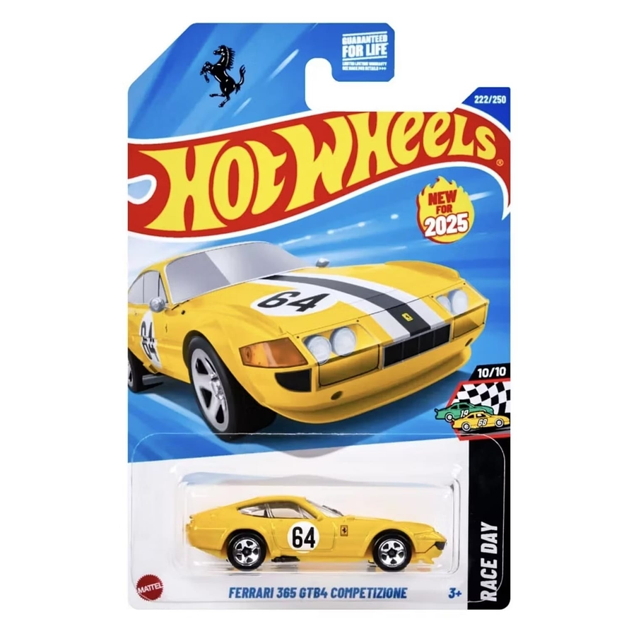 Hot Wheels Ferrari 365 GTB4 Competizione Race Day New 2025 Amarillo