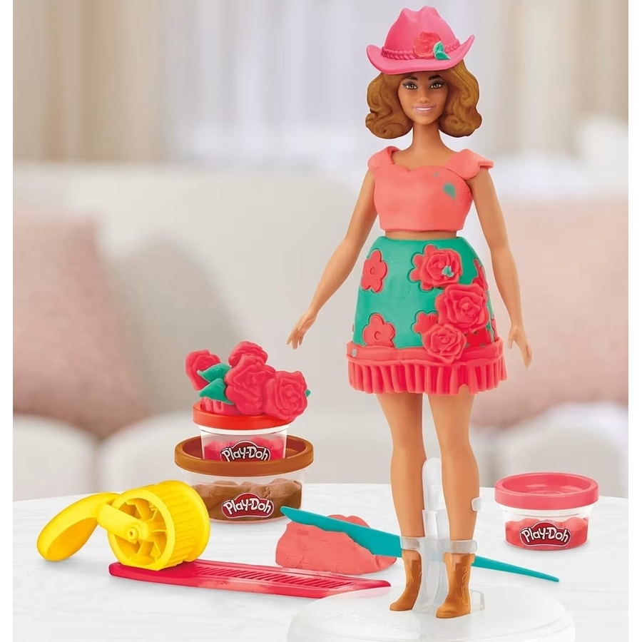 Play Doh, Set De Masa Moldeable Barbie, Rosas Y Cerquillos G1360