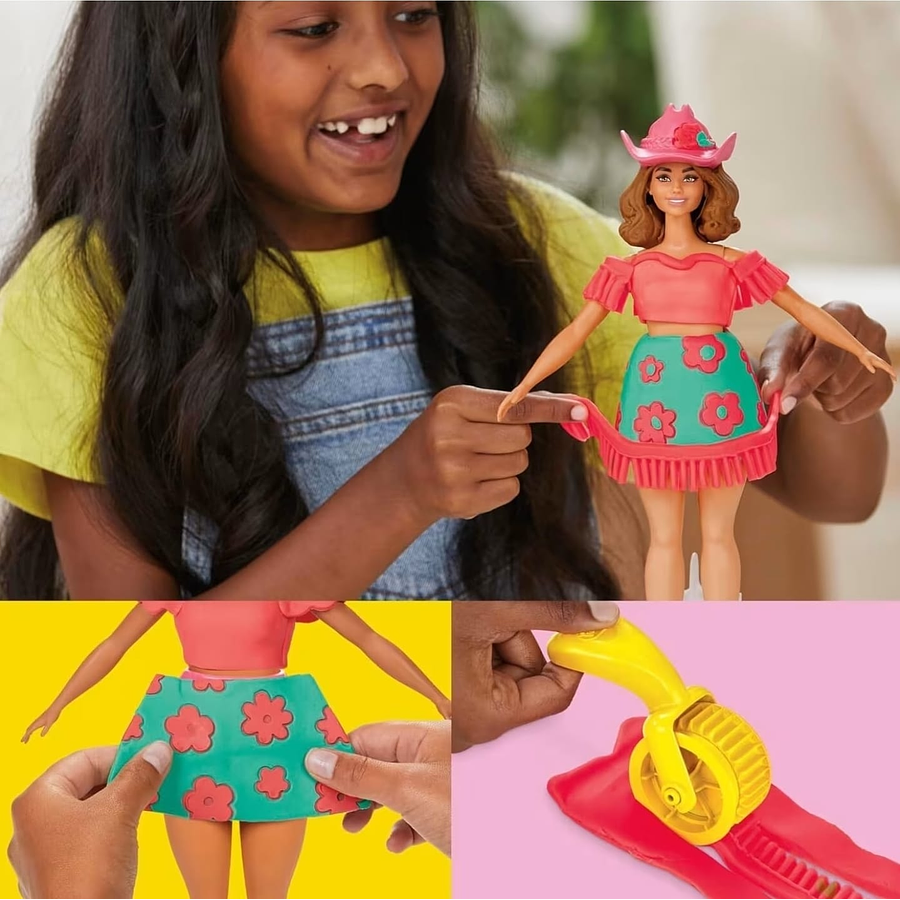 Play Doh, Set De Masa Moldeable Barbie, Rosas Y Cerquillos G1360