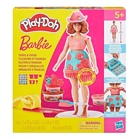 Play Doh, Set De Masa Moldeable Barbie, Rosas Y Cerquillos G1360