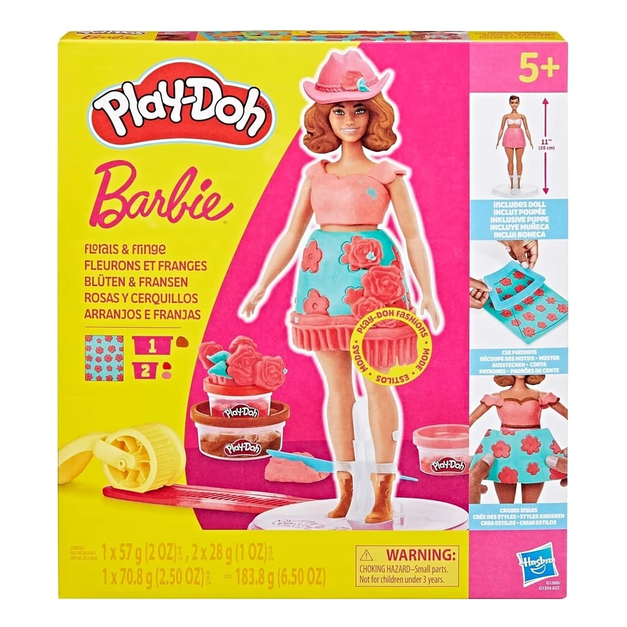 Play Doh, Set De Masa Moldeable Barbie, Rosas Y Cerquillos G1360