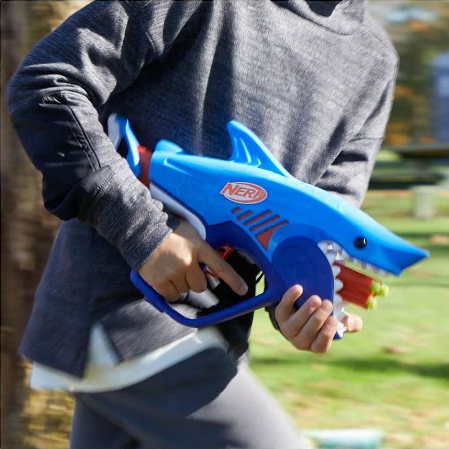 Nerf Junior Wild Sharkfire, incluye 8 dardos Nerf Elite, para mayores de 6 años F8645