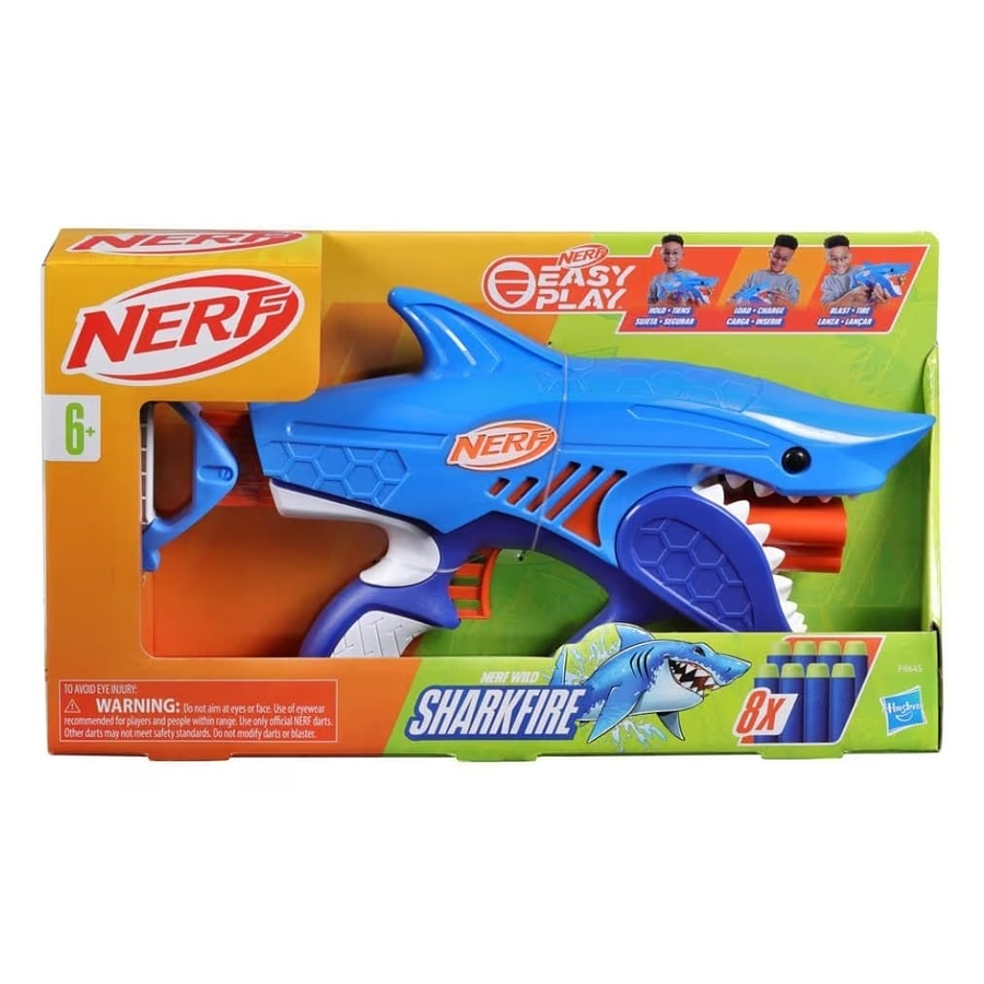 Nerf Junior Wild Sharkfire, incluye 8 dardos Nerf Elite, para mayores de 6 años F8645