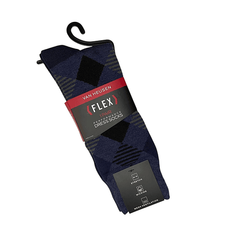 Calcetines de Vestir Van Heusen Flex Performance Hombre: Elásticos, Transpirables y Cómodos (1 Par)