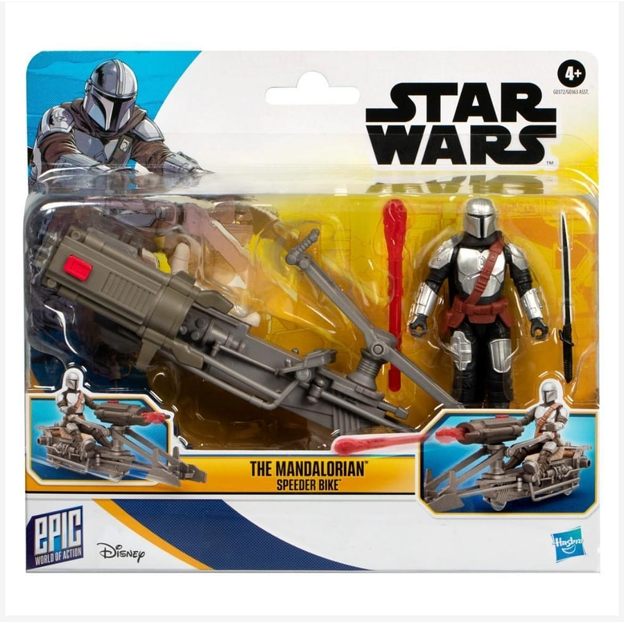 Figura Star Wars The Mandalorian & Speeder Bike Epic World of Action Hasbro G0372