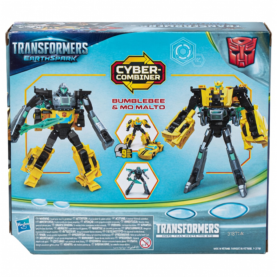 Transformers Toys EarthSpark Cyber-Combiner Bumblebee and Mo Malto Action Figures