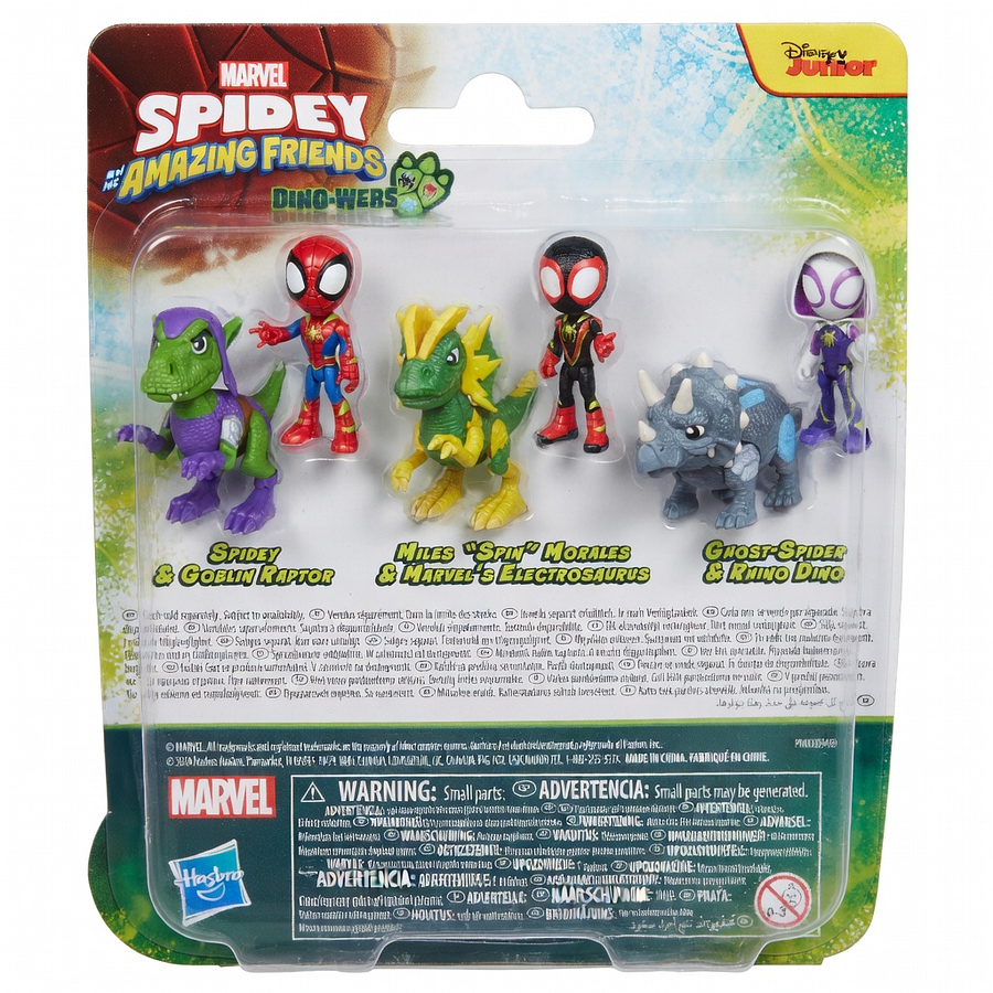 G0120  Marvel Spidey and His Amazing Friends Dino-Webs, Spidey and Goblin Raptor Action Figures
