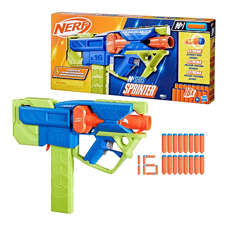 Lanzador Nerf N Series Sprinter Motorizado Hasbro F8626 con 16 Dardos N1