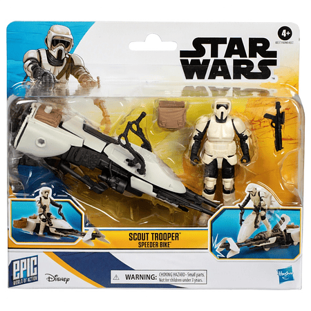 Star Wars Scout Trooper Speeder Bike 4” Epic World of Action G0373