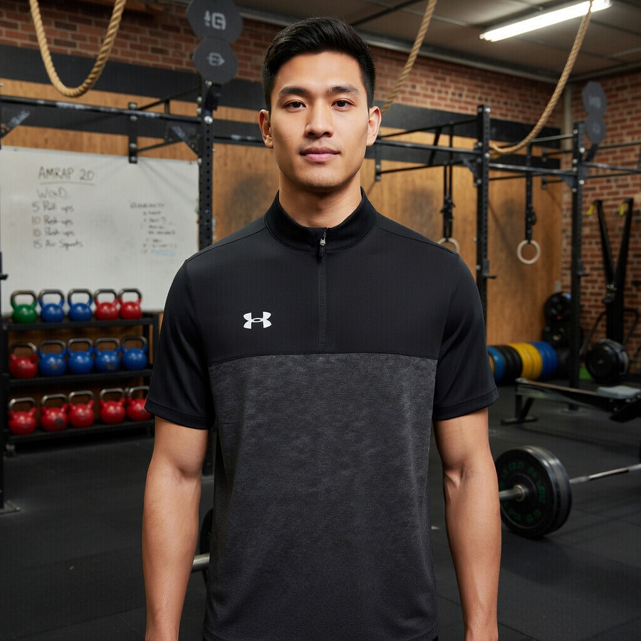 Polera Deportiva Hombre Under Armour Locker SS ¼ Zip 1351357-002 | Ligera, Respirable y de Secado Rápido (No es algodón, es rendimiento)