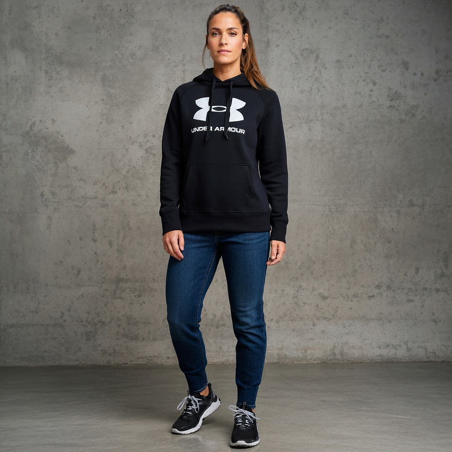 Polerón Mujer Under Armour Rival Fleece Logo Hoodie 1356318-001 | Calor Cómodo para Uso Diario