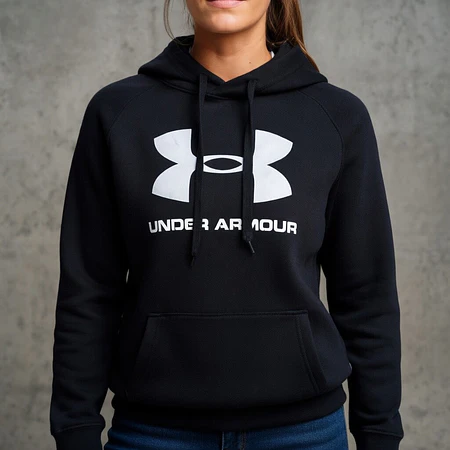 Polerón Mujer Under Armour Rival Fleece Logo Hoodie Negro