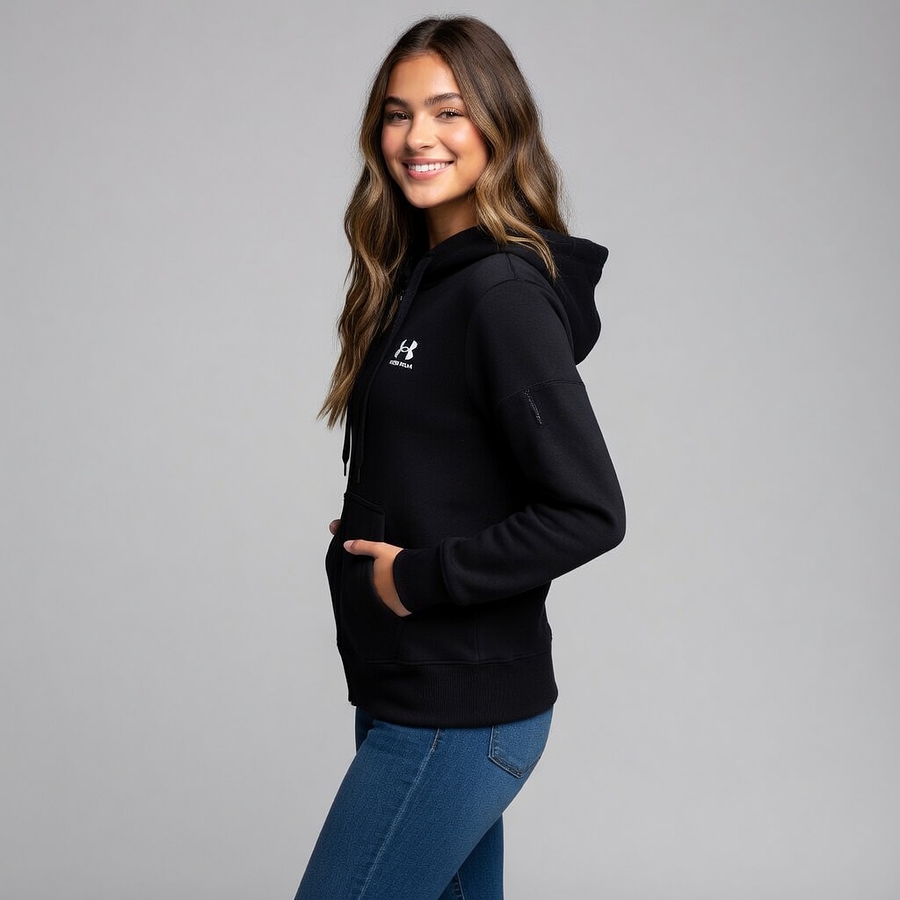 Polerón Mujer Under Armour Rival Fleece Full Zip Hoodie 1356400-001 | Abrigo Versátil de Uso Diario