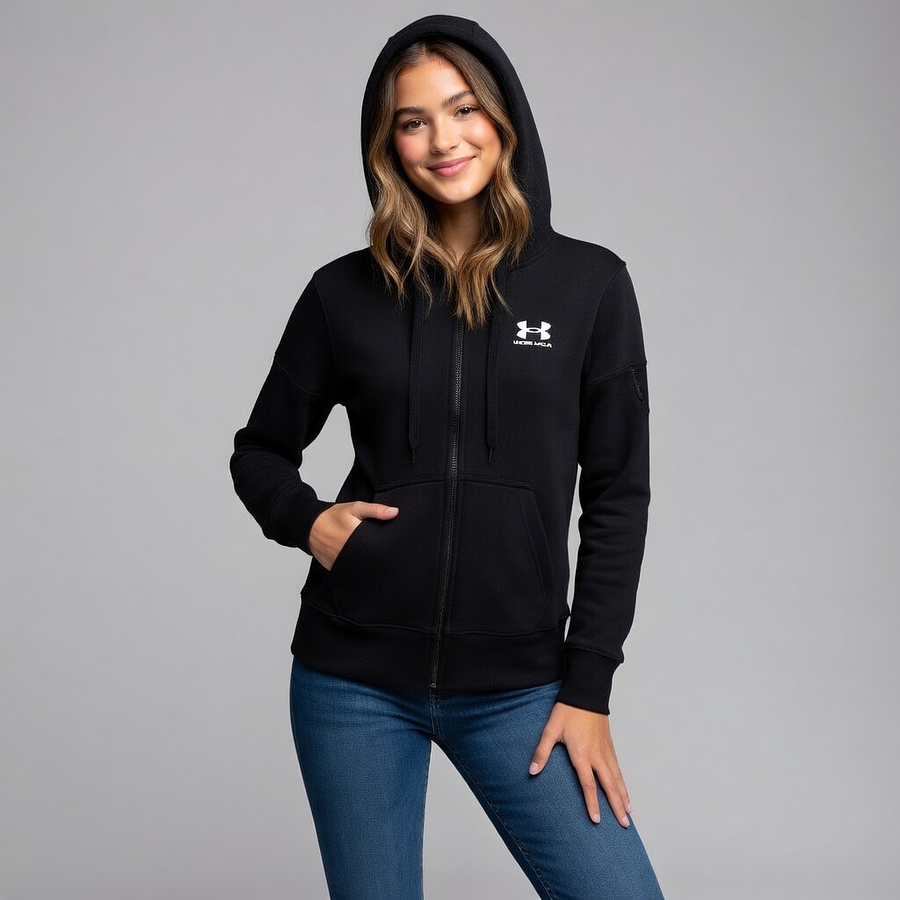 Polerón Mujer Under Armour Rival Fleece Full Zip Hoodie 1356400-001 | Abrigo Versátil de Uso Diario