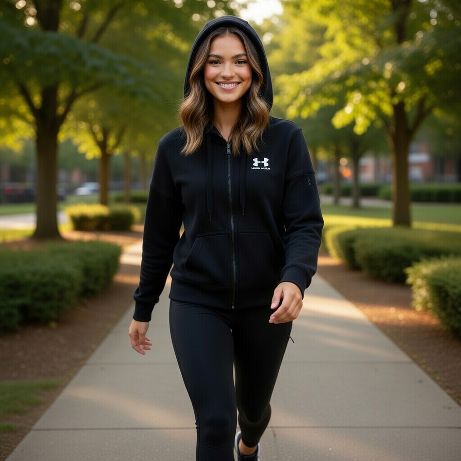 Polerón Mujer Under Armour Rival Fleece Full Zip Hoodie 1356400-001 | Abrigo Versátil de Uso Diario