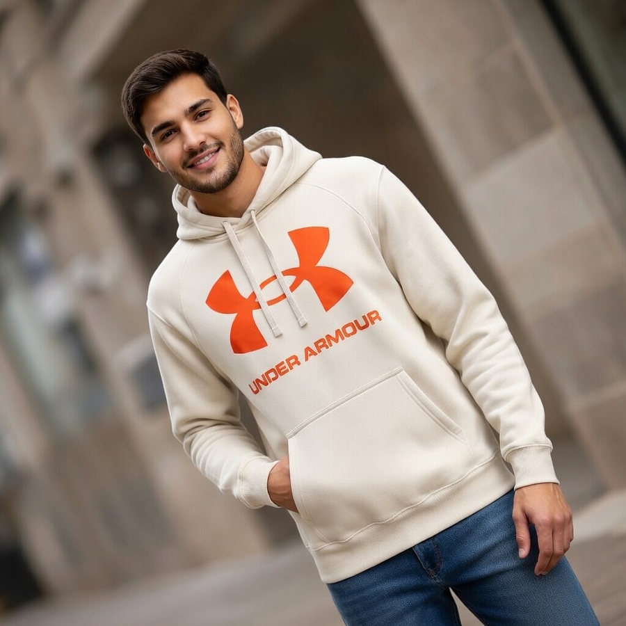 Polerón Hombre Under Armour Rival Fleece Big Logo Hoodie 1357093-279 | Básico Cálido para Uso Diario