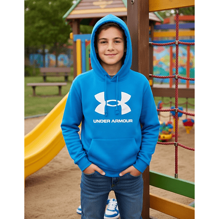Polerón Niño Under Armour Rival Fleece Hoodie 1357585-428 | Abrigo Resistente para Uso Diario
