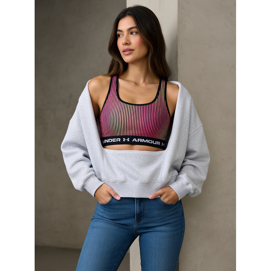 Peto Deportivo Mujer Under Armour Mid Crossback 1361042-002 | Soporte Medio Estable con Espalda Cruzada