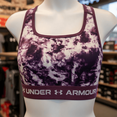 Peto Deportivo Mujer Under Armour Mid Crossback 1361042-554 | Soporte Medio Estable con Espalda Cruzada