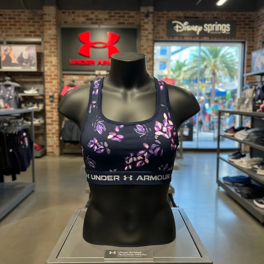 Peto Deportivo Mujer Under Armour Mid Crossback 1361042-410 | Soporte Medio Estable con Espalda Cruzada