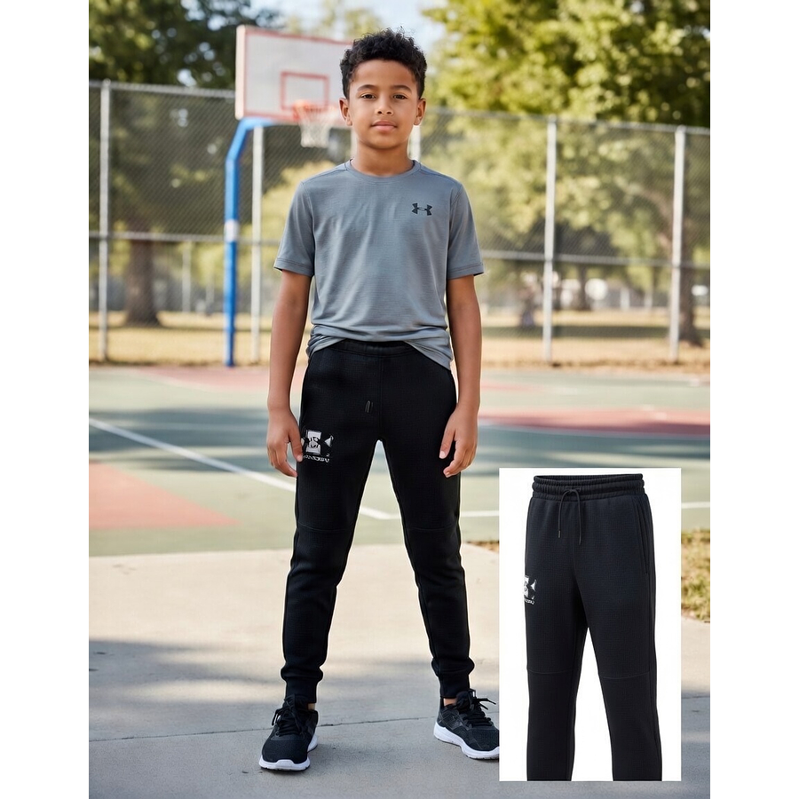 Pantalón Buzo Niño Under Armour Rival Terry 1361715-002 | Ligero, Flexible y para Uso Activo