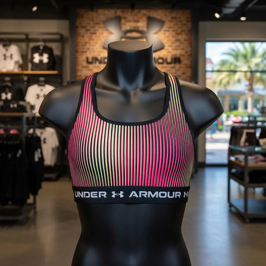 Peto Deportivo Mujer Under Armour Mid Crossback 1361042-002 | Soporte Medio Estable con Espalda Cruzada
