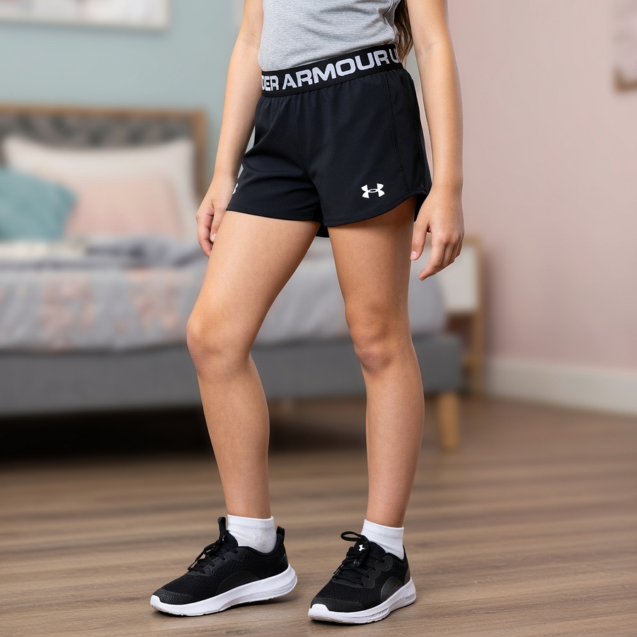 Short Deportivo Niña Under Armour Play Up Solid 1363372-001 | Ligero, Fresco y de Uso Diario