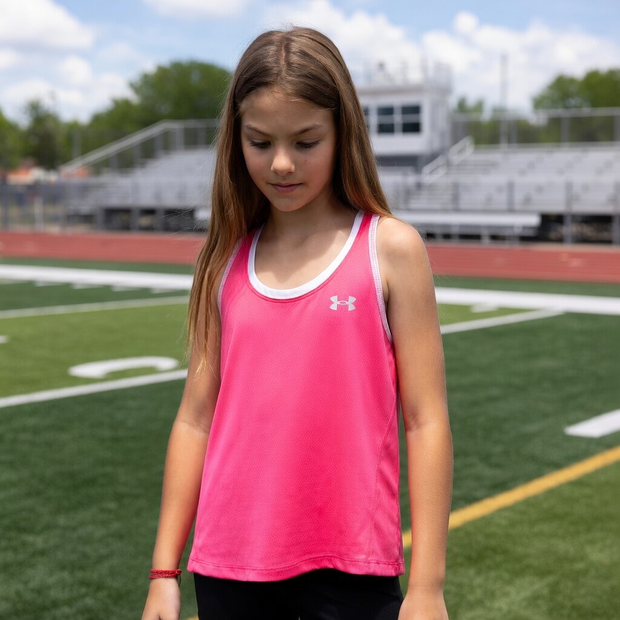 Polera Niña Under Armour Knockout Sin Mangas 1363374-654 | Máxima Frescura y Movimiento