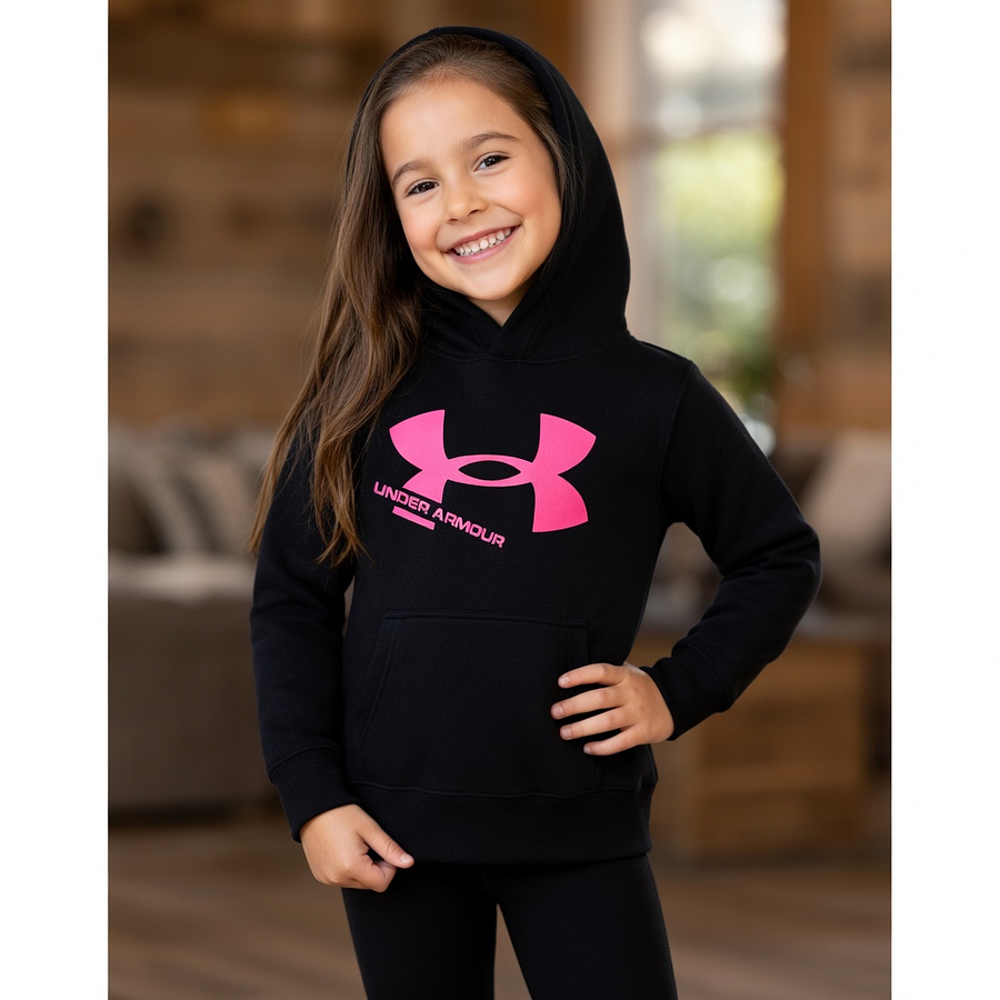 Polerón Niña Under Armour Rival Fleece 1366046-001 | Calor Cómodo para Uso Diario