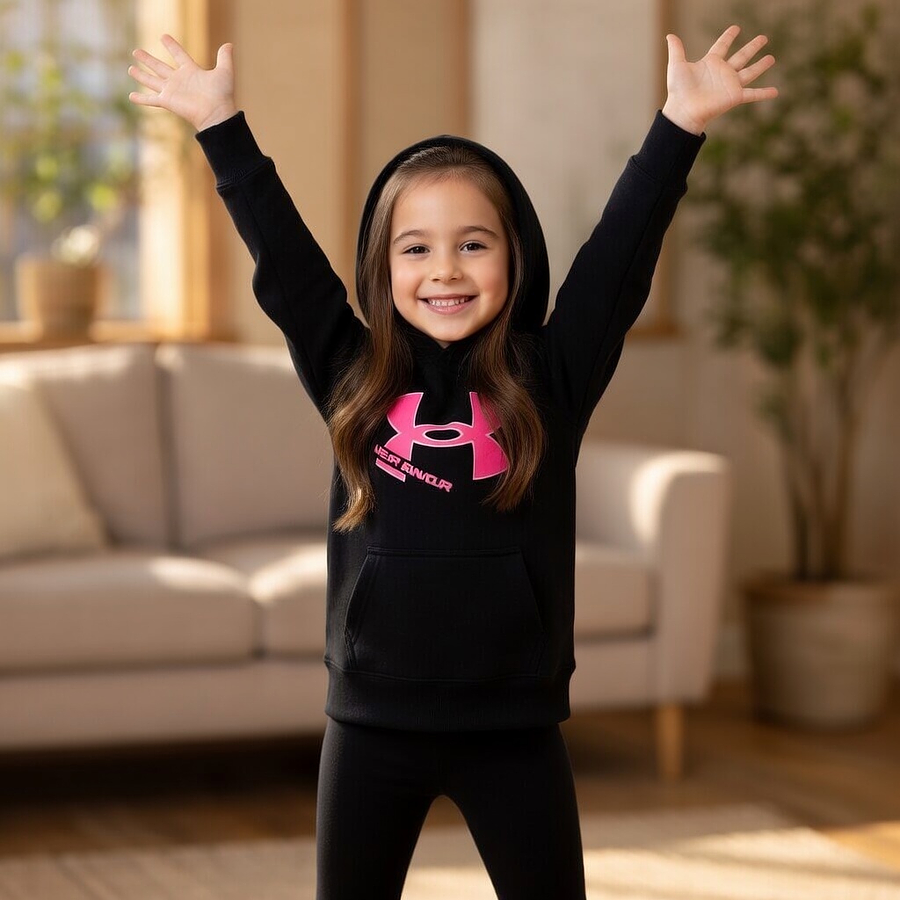 Polerón Niña Under Armour Rival Fleece 1366046-001 | Calor Cómodo para Uso Diario