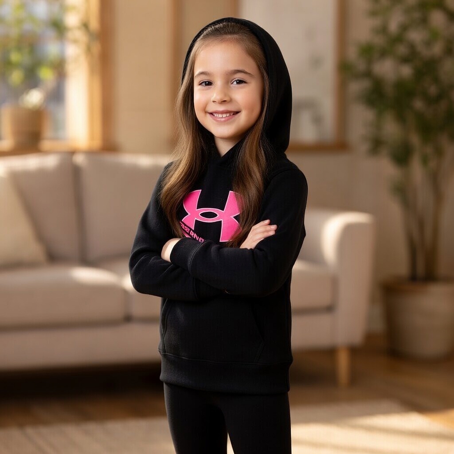 Polerón Niña Under Armour Rival Fleece 1366046-001 | Calor Cómodo para Uso Diario