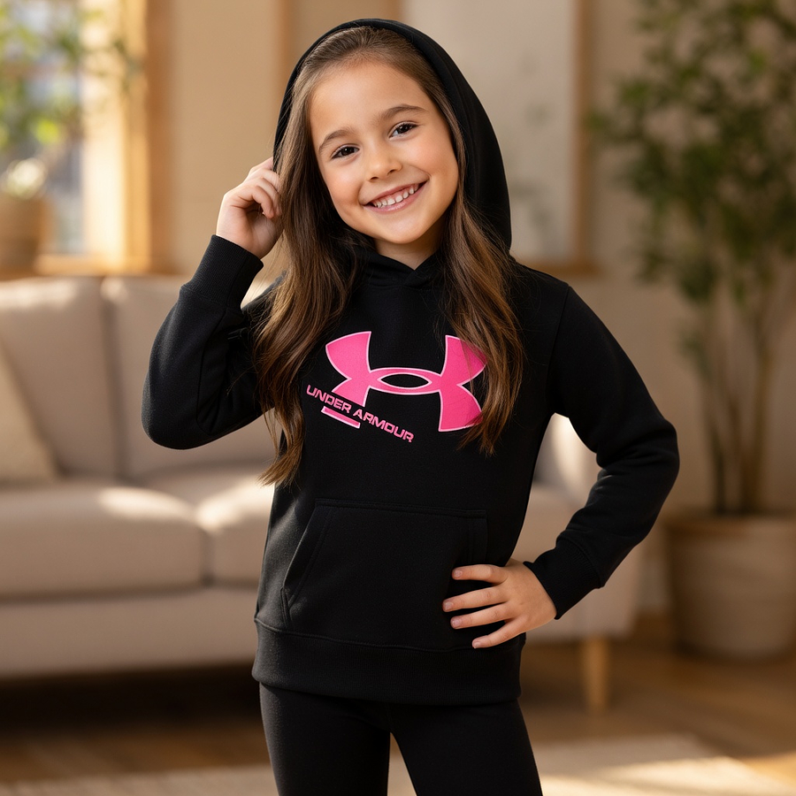 Polerón Niña Under Armour Rival Fleece 1366046-001 | Calor Cómodo para Uso Diario