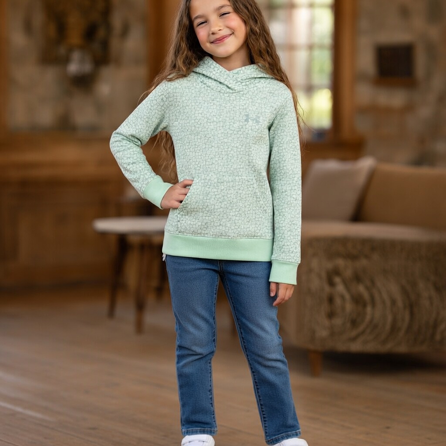 Polerón Niña Under Armour Rival Fleece Print Hoodie 1366047-335 | Calor Cómodo con Identidad