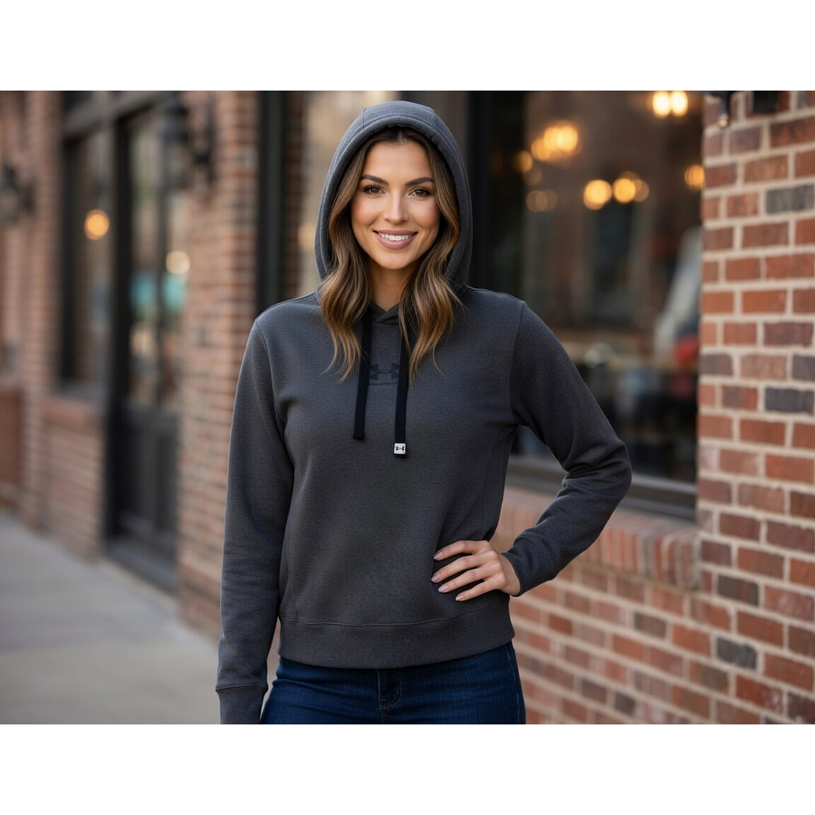 Polerón Under Armour Rival Terry Mujer Gris – Capa Media Liviana para Entrenar y Uso Diario